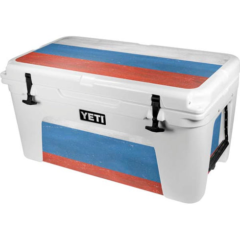 Russian Flag Distressed YETI Tundra 65 Hard Cooler Skin